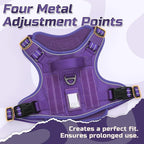 rabbitgoo Tactical Dog Harness Medium Sized Dog, No Pull Military Service Vest with Handle & Molle, Easy Control for Training Walking, Adjustable Reflective Straps, Purple, M