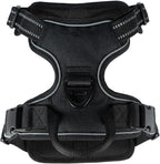 Voyager Dog Harness Dual Leash Attachment No-Pull Control Adjustable Soft but Strong Pet Harness for Medium and Large Dogs with 3M Reflective Technology, Black Nylon, XL (Chest: 28-37")