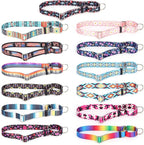 Choke Collar for Dogs, No-Slip Escape Proof Choke No Pull Cinch Soft Nylon Dog Training Martingale Collars Adjustable for Small Medium Large Breed Pet Dogs, Orange Forest S