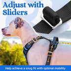 rabbitgoo Dog Harness Medium Sized, No Pull Dog Vest with 3 Buckles, Adjustable Soft Padded Pet Harness with Easy Control Handle and Reflective Strips, Blue, M