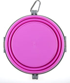 Loving Pets Bella Roma Collapsible Dog Bowls - Silicone Dog Bowls, Foldable Bowl, Puppy Essentials & Hiking Pet Supplies Great for Home & Travel (Pink, Large)