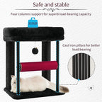 Hey-brother Cat Tree, Cat Scratching Posts with Bed, Sturdy Tower with Fully Sisal-Wrapped Columns and Plush Toy Ball for Indoor Kittens, 18.9 inches, Black and Red MPJ010SBR