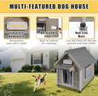 Small Dog House Outdoor, Wooden Indoor Dog House with Waterproof Roof, Removable Floor, Pet Doghouse Puppy Shelter for Small Medium Dogs, 18" L x 25" W x 24" H