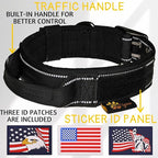 ADITYNA Heavy Duty Dog Collar for Medium Dogs - Reflective Black Collar with Handle for Training, and Walking - Wide, Thick, Tactical, Soft Neoprene Padded