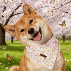 Elegant little tail Dog Bandana, Pink Rose 1PC Washable Dog Scarf Female or Male Square Bib Kerchief Scarf Adjustable Pet Bandana for Medium Large Dogs