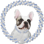 Metal Diamond Dog Chain Dog Training Chain with Secure Buckle Pet Collars for Large Medium Dogs
