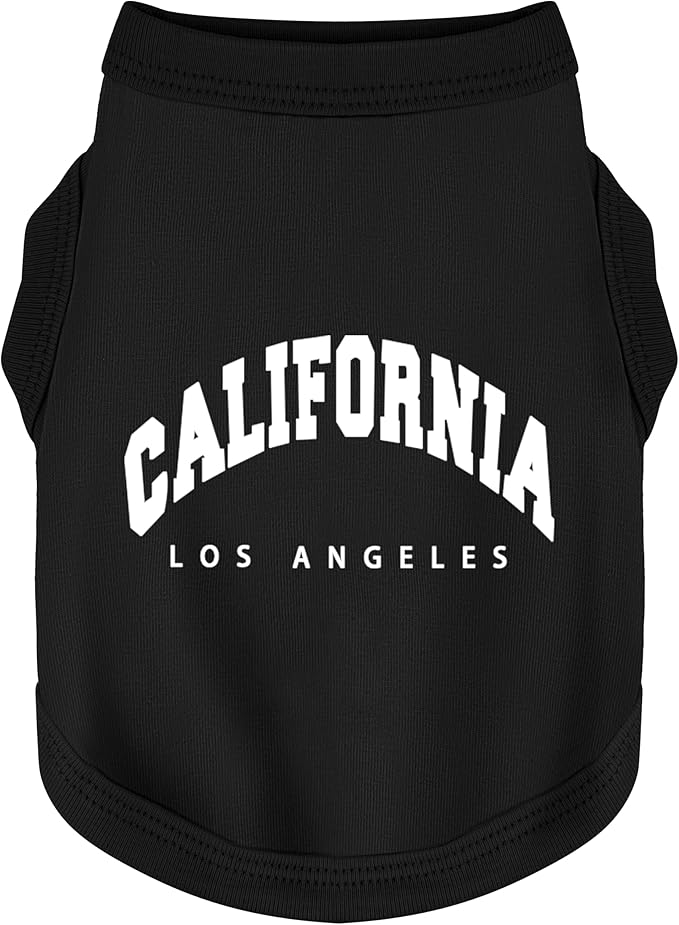 Discover Cozy Cotton Canine Wear: Soft, Lightweight, and Breathable Dog Shirt Vest with Eye-Catching Graphics(California), Keeping Your Furry Friend Warm and Comfy! Black XL