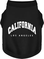 Discover Cozy Cotton Canine Wear: Soft, Lightweight, and Breathable Dog Shirt Vest with Eye-Catching Graphics(California), Keeping Your Furry Friend Warm and Comfy! Black L