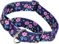 Wide 1.5 Girl Martingale Collar for Dogs,No Pull Heavy Duty Floral Dog Collar for Medium Large Extra Large Female Dogs L