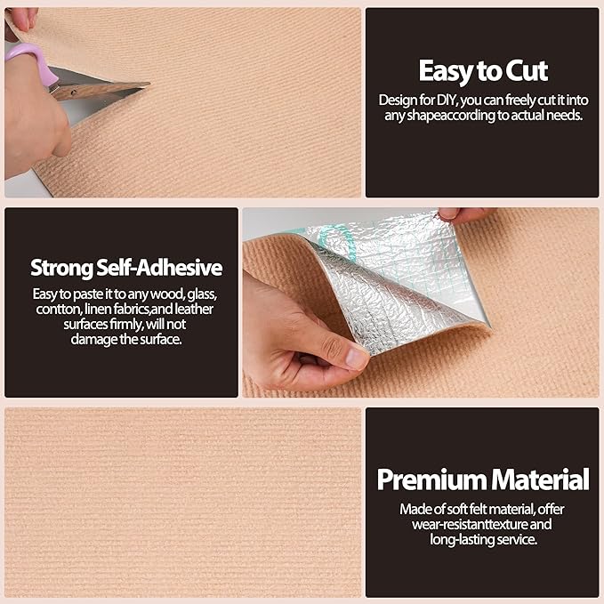 78.7"x15.8" Sticky Scratch Wall Mat, Cat Carpet Scratcher, DIY Pet Climb Covered Pads for Furniture or Wall (Beige)