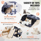 VEVOR Cat Tree for Indoor Cats, 68.5" Cat Tower with 2 Cat Condos, Sisal Scratching Post, Hammocks, Top Perches, Jumping Platforms and Ramp, Cat Furniture Activity Center with Hang Balls, Dark Grey