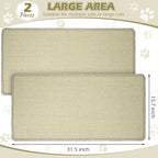 Riakrum Cat Scratch Pad, 2 Pack 32 x 16 Inches Sisal Mat, Natural Fabric Cat Pad, Horizontal Scratching Mat Protector for Furniture, Sofa and Wall (Beige)