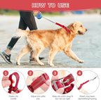 Reflective Martingale Collar for Dogs - Hidden Anti Pull Adjustable Training Collar Heavy Duty Buckle, Suitable for Small Medium Large Dogs on Walking & Hunting,Red,M