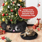 Baseola Cat Tunnel Bed for Indoor Cats, Peekaboo Cat Cave with Washable Soft Play Mat, Furry Cat Tube, for Kitten/Puppy/Rabbit, Kitten Series Black Pink