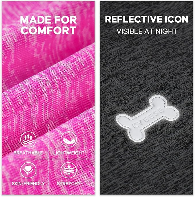 KYEESE 2Pack Dog Shirt, Lightweight Sun Protection Sleeveless Dog T Shirts for Medium Large Dogs Girl, Breathable Pet Reflective Tank Top Summer Dogs Clothes for Outdoor Walking, Grey+Hotpink, 2XL