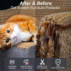 Cat Scratch Furniture Protector 78.7"X15.7", Scratching Mat for Counch, Sofa, Wall, Tower, Self-Adhesive DIY Anti Scratch Edge Sticky Pet Pads, Trimmable Carpet Replacement - Dark Grey