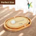 Cat Scratcher, Cat Scratch Sisal Pad with Ball Track Spring Ball, Kitten Interactive Toy for Indoor Cats, Satisfies Kitten’s Scratching, Chasing and Hunting