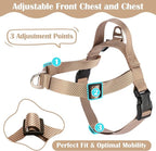 Annchwool No Pull Dog Harness with Front Clip and Easy Control Handle-Belly & Chest Adjustable Dog Harness and Leash Set for Medium Large Dogs-Heavy Duty Vest Harnesses Easy for Walking(Brown,M)