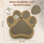 Paw-Shaped Cat Scratcher | Reversible Cardboard Kitten Scratcher | Scratching Board for Indoor Cats | Scratcher Cardboard for Cats & Kittens | Cat Toy (Medium)