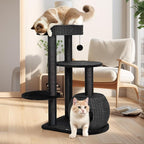 KAMABOKO Modern Cat Tree, 38" Tall Cat Trees for Indoor Cats w/Natural Sisal Scratching Posts, Hand-Woven Condo & Top Perch, Cat-Tree for Kittens Climb Play & Rest