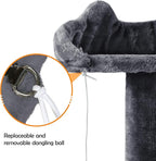 Yaheetech 62in Cat Tree Cat Tower for Indoor Kitty, Pet Furniture w/Double Condo, Scratching Posts, Multiple Platforms and Balls for Kittens, Dark Gray