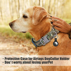 Tactical Nylon Collar - Heavy Duty Metal Buckle with Handle for Dog Training, with Patches (Camo, M)