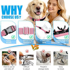 Lightweight Prong Collar for Dogs, Reflective No Pull Dog Collar | Adjustable Size Dog Pinch, Breathable Woven Fabric Air Grid Technology, Martingale Collar for Dogs Training（Pink-L）