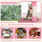 70'' Tall Multi-Level Cat Tree for Indoor Cats, Furniture With Scratching Post, Platform, Condo, Tower With Funny Toy, Corner Tree for Medium Cats