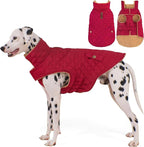 Dog Winter Coat, Waterproof Warm Dog Jackets for Large Dogs Boy, Adjustable Pet Vest Windproof Cold Weather Clothes Dogs Snowsuit with Leash Hole, Red XX-Large