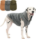 Tuff Pupper Fleece Dog Hoodie Sweater | Teddy Sherpa Outer & Soft Polar Fleece Lining | Adjustable Fit Winter Coat with Hood, Leash Hole, Ribbed Cuffs | for Small Medium Large XL XXL Dogs (Grey, L)