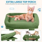 Garvee 61" Multi-Level Cat Tree for Indoor Cats, Heavy-Duty Tower for Large Adult & Maine Coon Cats with Extra-Large Perch, 2 Spacious Condos, Natural Sisal Scratch Posts & Play Toys – Green