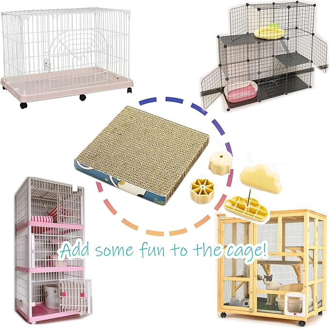 Cat Scratching Post for Cage 40X10CM, Cage Wall Mounted Cat Scratcher, Cardboard Scratcher, SCR-40X30CM-3.3CM