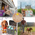 Dog Travel Bag for Traveling| Week Away/Overnight Dog Travel Accessories with Multi-Function Pockets| Travel Set for Dogs and Cats|Ideal Pet Diaper Bag and Pet Gift Kit(Grey)