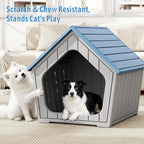 Fancyango Outdoor & Indoor Dog House for Weatherproof and Stylish Furniture, Dog House Outdoor, Multi - Use for Small and Medium Dogs (Blue, 23.43" L×22.44" W×22.24" H)