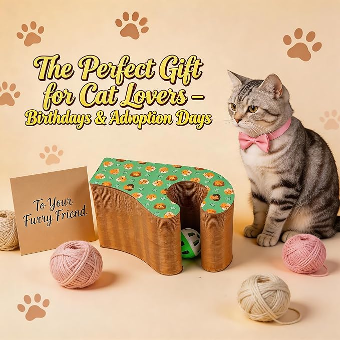 Collapsible Round Cat Scratcher Lounge Bed,Accordion Cardboard Scratching Board for Indoor Large Cats, Kitten Bed & Play Toy,14.2 inch