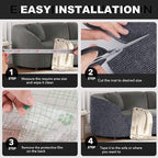118"X15.8" Self-Adhesive Cat Scratching Mat, Couch Protector from Cat Claws, DIY Furniture Protector for Couch, Sofa, Wall & Door, Customizable Couch Scratcher from Cats Claws, No Residue (Grey)