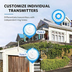 Dog Bell for Door Potty Training, Wireless Doggie Door Bell Operating at 1000 Feet with IP65 Waterproof Touch Button, Easy Installation