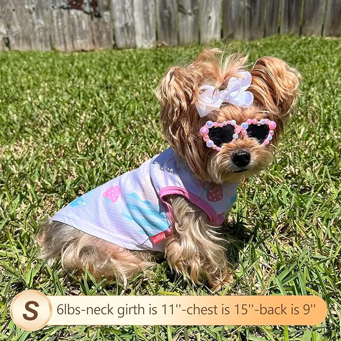 KYEESE 2Pack Dog Cooling Shirt, Breathable Dog Shirt for Large Dogs, Sun Protection Dogs Cooling Vest Tank Top, Lightweight Soft Sleeveless Summer Pet Clothes, Boat+Ice Cream, 3XL