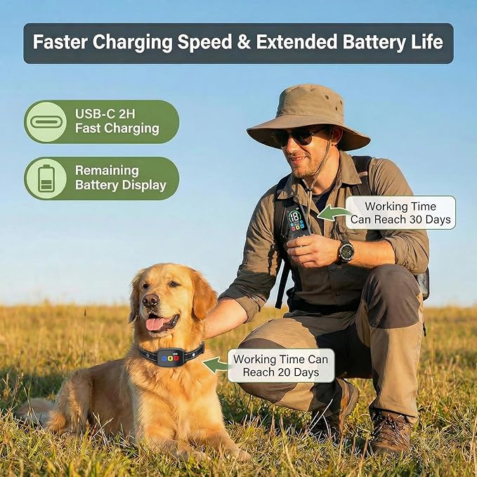 Remote Dog Training Collar for 10–120lbs Dogs – 3300ft Range, Beep, Vibration & Safe Shock Modes, IP67 Waterproof, Rechargeable for Obedience & Recall Training