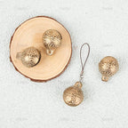 AUEAR, 8 Pack Vintage Brass Mini Jingle Bell DIY Craft 32mm Small Tibetan for Jewelry Making Charms Pendants Wind Chimes Home Door Decor