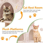 FDW Cat Tree for Indoor Cats 36 Inches Cat Tower Multi-Level Indoor Cat Play Condo House with Scratching Posts, Spacious Perch, Sisal Posts and Dangling Toys, Beige