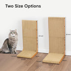 AGYM Cat Scratcher, 26 inch L Shape Cat Scratching Pad for Indoor Cats, Durable Sustainable Cardboard Scratcher, Recyclable Vertical Cat Scratch Pad to Protect Furniture, Large