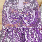 Tangpan Sequins Bow-Knot Pet Dance Dress Dog Christmas Party Dress (Purple, S)