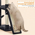 Yaheetech Cat Tree, 82.5in Extra Large Tower w/Cute Perches, Cozy Condo, 8 Scratching Posts, Basket, Multi Level Cat Tree for Indoor Cats, Black