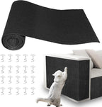 Cat Scratch Pad for Wall,Cuttable and Adhesive Cat Scratching Mat,Fun Interactive Scratcher,Cat Scratch Furniture Protector (Black,78.7×15.8inch)