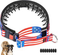 Mayerzon Martingale Prong Collar for Dogs, Patented No Pull Pinch Collar with American Flag and Buckle for Small Medium Large Dogs Training Walking Hunting, Adjustable and Heavy Duty(L, Flag)