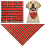 Christmas Dog Bandana, Christmas Red Plaid Man Triangle Bid Scarf for Girl Boy Dog, Cotton Pet Kerchief, Adjustable Winter Puppy Bandana for Small Medium Large Dogs Cats