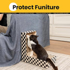 Cat Scratcher Box with 4 Scratching Pads&2 Separate Cardboard Boxes,2-in-1 Cardboard Cat Scratch for Multiple Kitten Interactive Play,Checkered(Ball & Fish Catnip Toy Included)