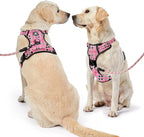 NESTROAD No Pull Dog Harness with Leash, Reflective No Choke Pet Vest Harness,Adjustable Soft Padded Dog Harness with Easy Control Handle for Small Dogs(Checkered Pink,Small)
