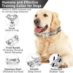 Dog Training Collar Adjustable Stainless Steel Collar with Quick Release Buckle for Small Medium Large Dog (XL Neck Girth 16.9"-22.2")
